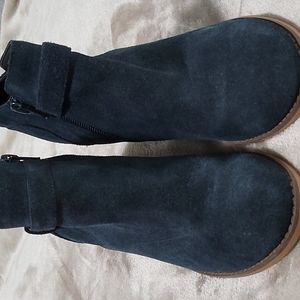 Sole Society blue suede ankle boots shoes booties